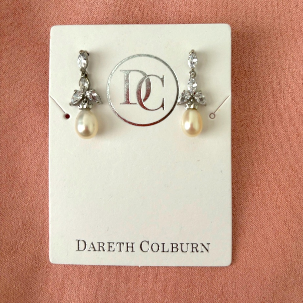 Dareth Colburn Olivia Pearl & CZ Earrings